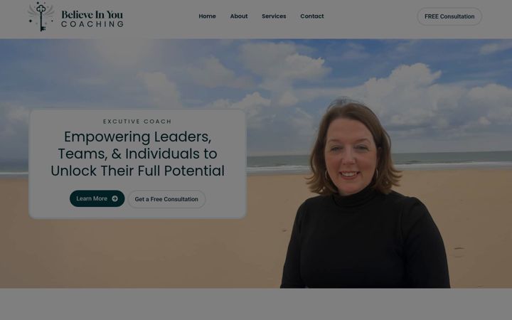 Screenshot of believeinyoucoaching.co.uk