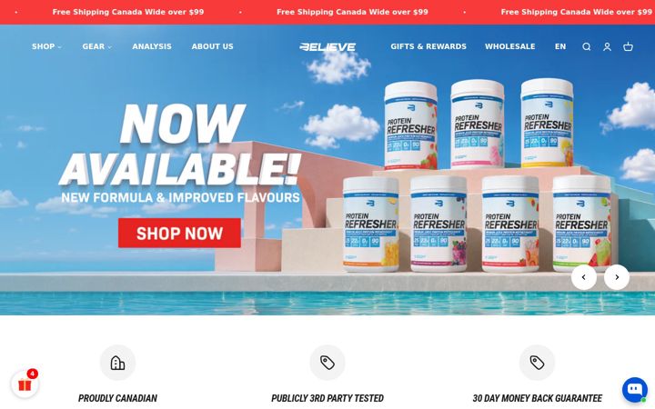 Screenshot of believesupplements.com
