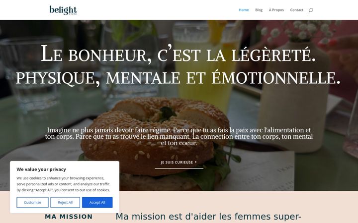 Screenshot of belightbycaroline.com