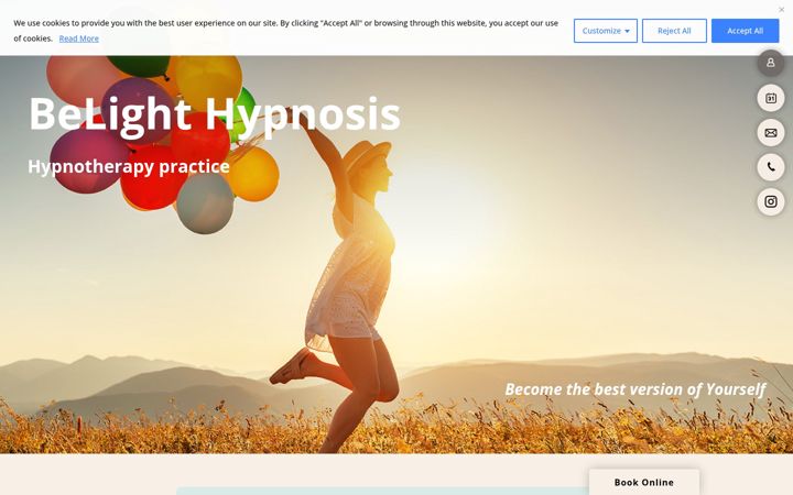 Screenshot of belighthypnosis.com