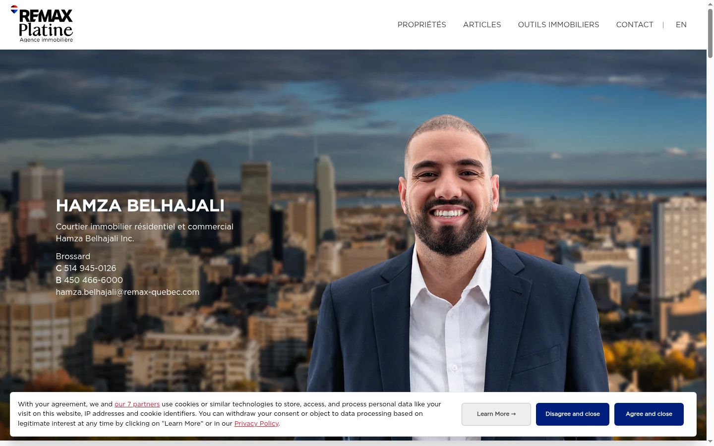 Screenshot of the consent banner shown before any interaction