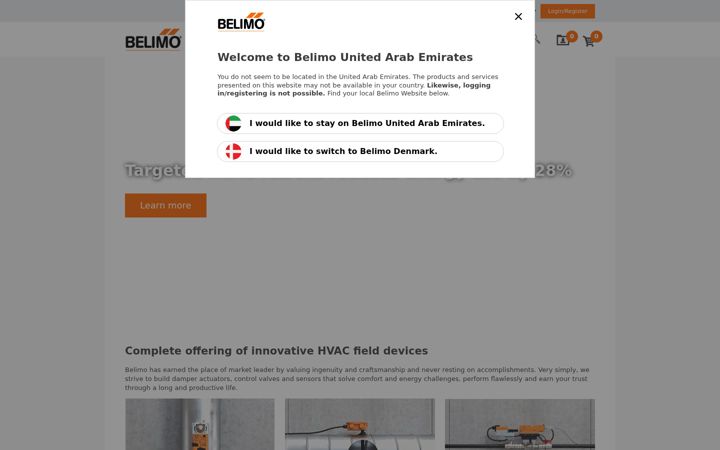 Screenshot of belimo.ae