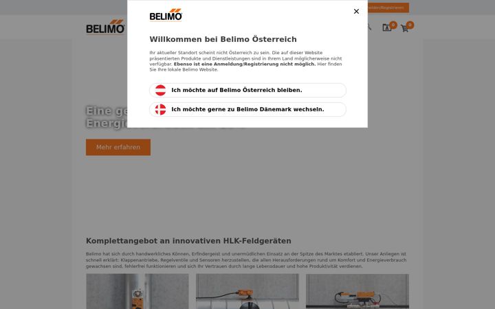 Screenshot of belimo.at
