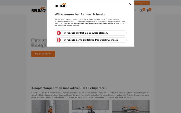Screenshot of belimo.ch