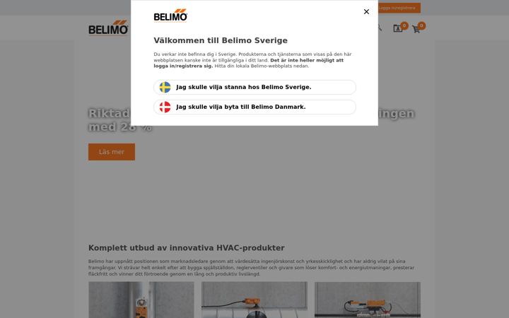Screenshot of belimo.se