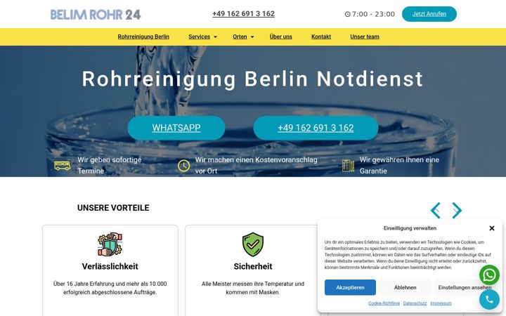 Screenshot of belimrohr24.de