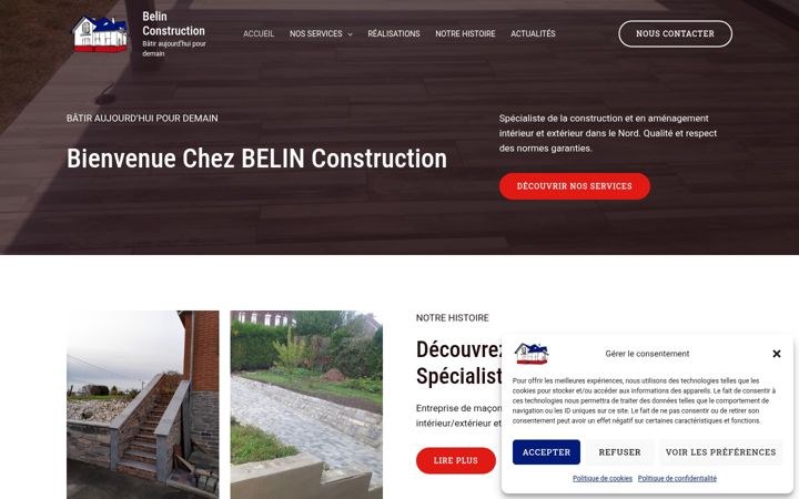 Skjámynd af belinconstruction.fr