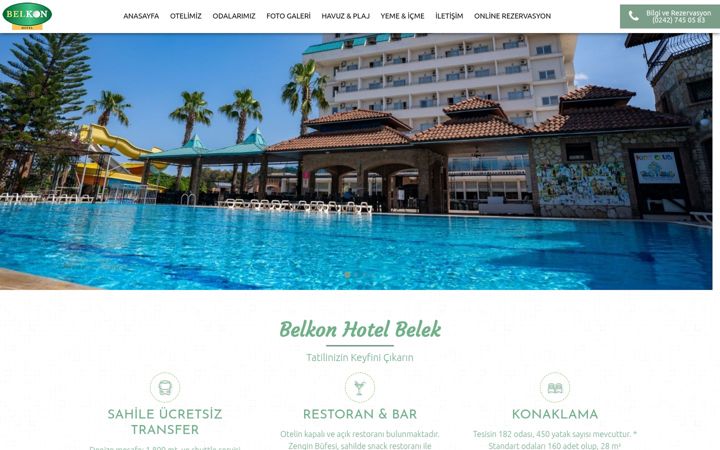 Screenshot of belkonhotel.com
