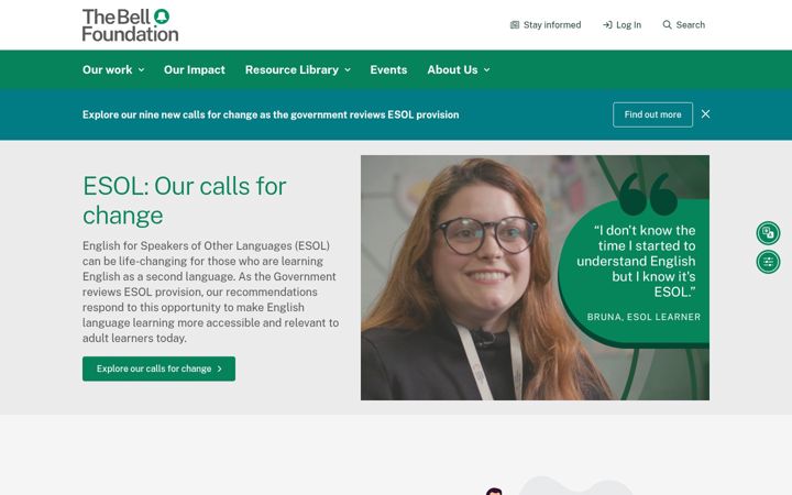 Screenshot of bell-foundation.org.uk
