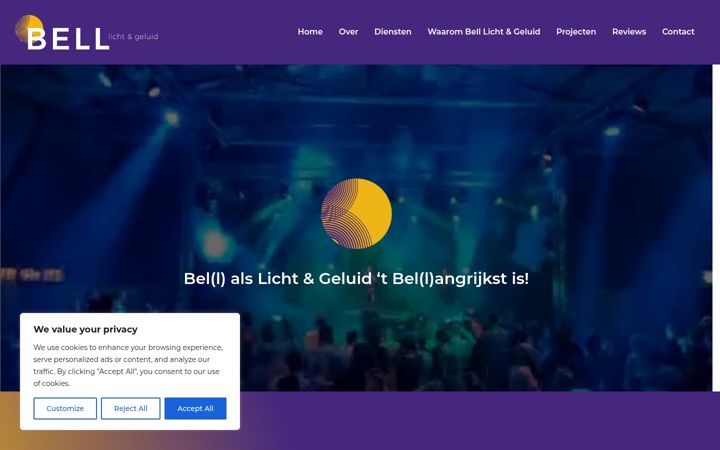 Screenshot of bell-lichtengeluid.nl
