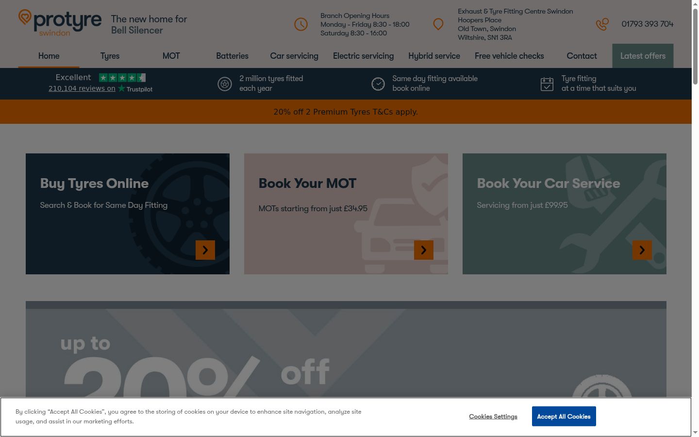 Screenshot of the consent banner shown before any interaction
