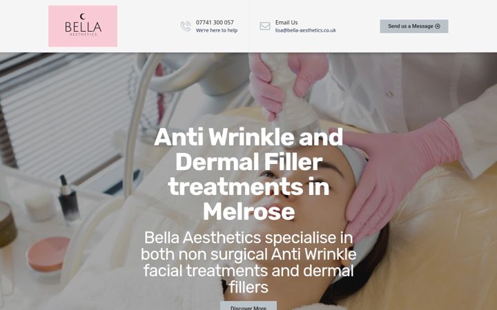 Screenshot von bella-aesthetics.co.uk