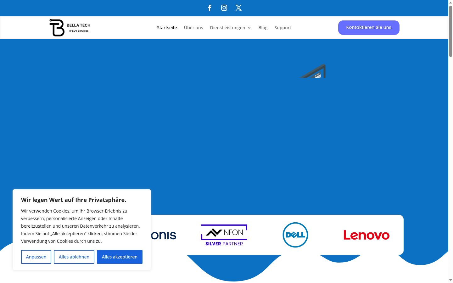 Screenshot des Einwilligungsbanners vor jeglicher Interaktion