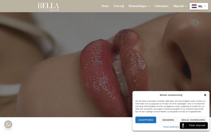 Screenshot of bellabeauty.nl