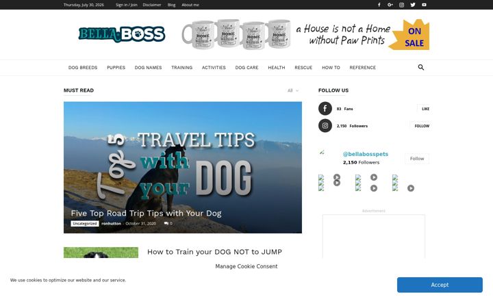 Screenshot of bellabosspets.com