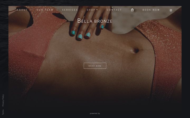 Screenshot of bellabronzebeauty.com