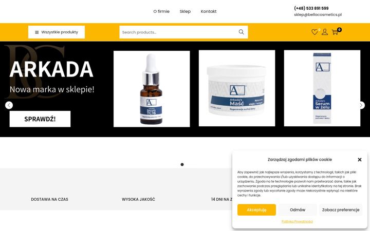 Ekrānuzņēmums no bellacosmetics.pl