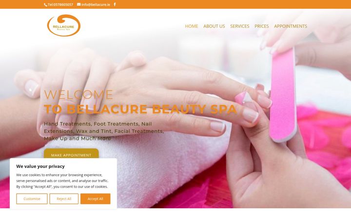 Screenshot von bellacure.ie