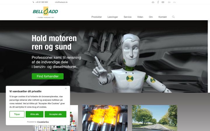 Screenshot of belladd.dk