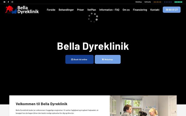Screenshot of belladyreklinik.dk