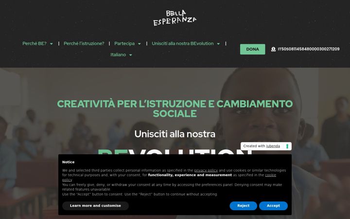 Kuvakaappaus sivustosta bellaesperanza.org