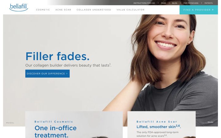 Screenshot of bellafill.com