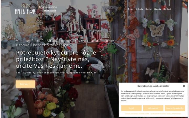 Screenshot of bellafiorikvety.sk