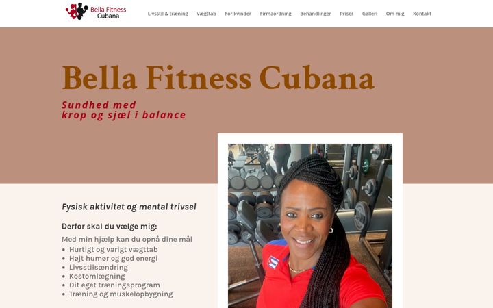 Screenshot of bellafitnesscubana.dk