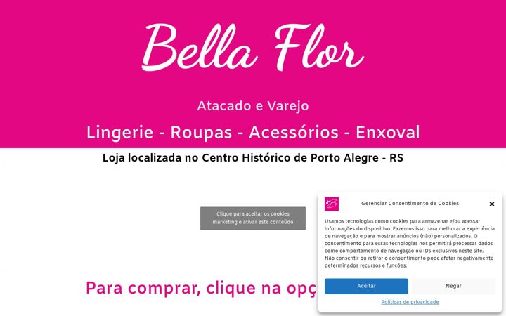 Screenshot of bellaflormodaintima.com.br
