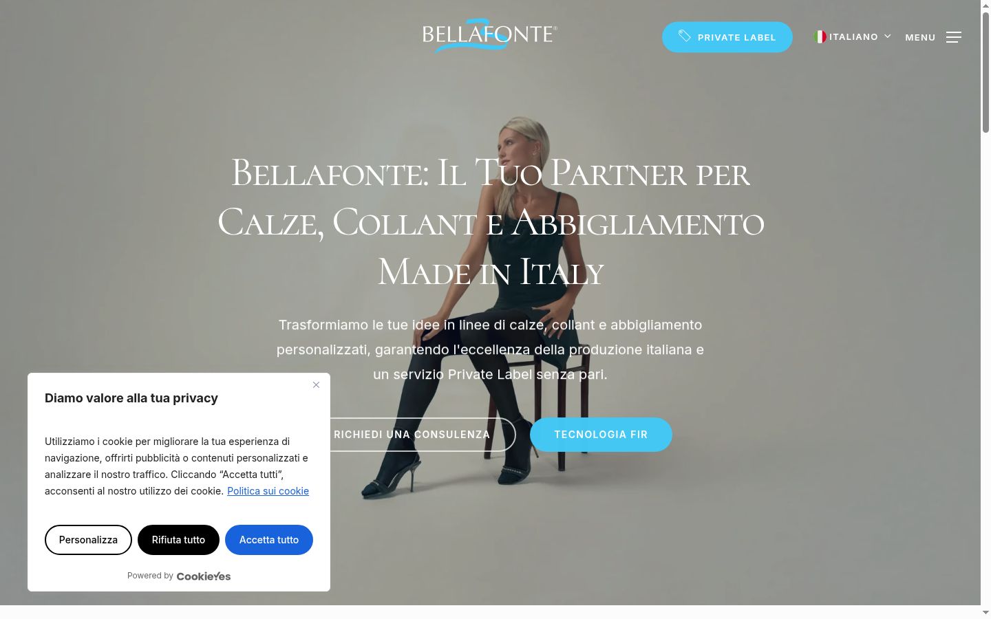 Capture d'écran de la bannière de consentement affichée avant toute interaction