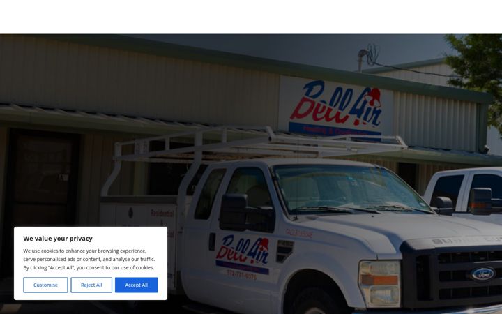 Screenshot of bellairheatingandcooling.com