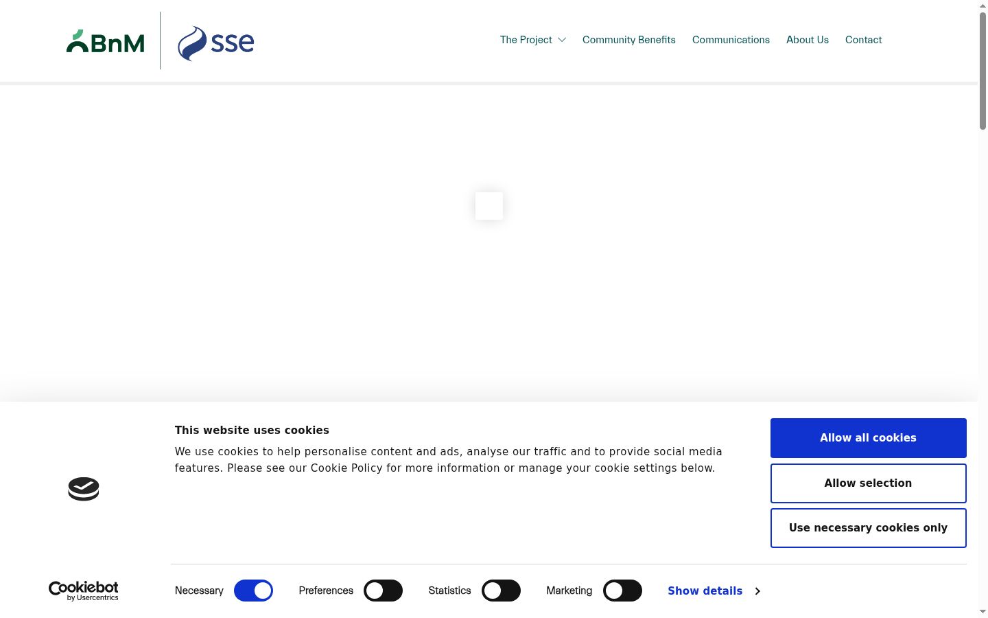 Screenshot of the consent banner shown before any interaction