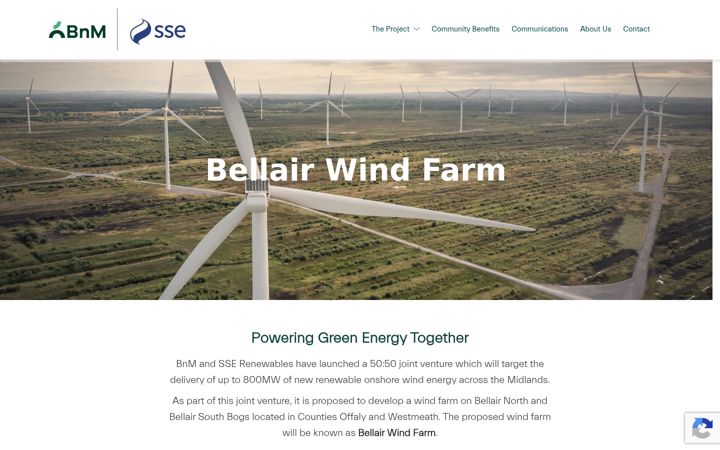 Screenshot von bellairwindfarm.ie