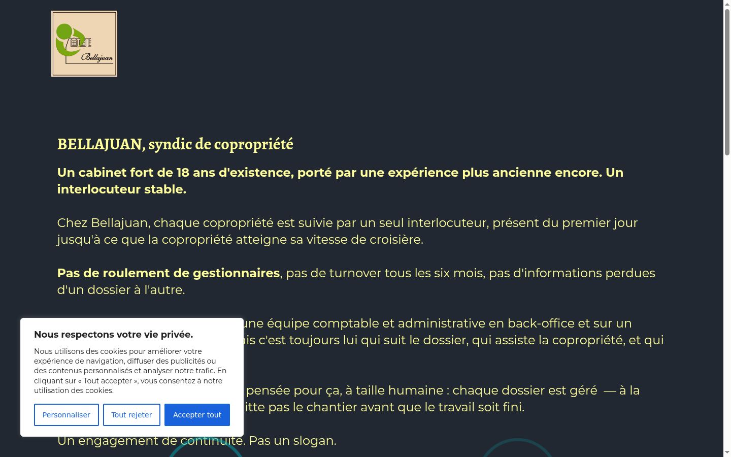 Screenshot tal-banner tal-kunsens muri qabel kwalunkwe interazzjoni