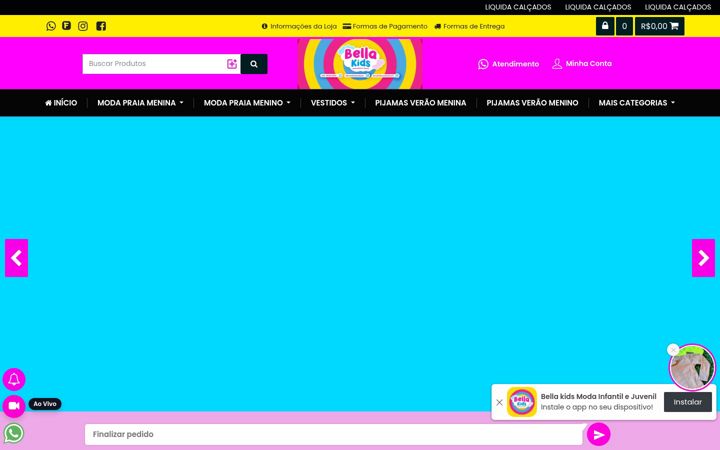 Screenshot of bellakidsmodasm.com.br