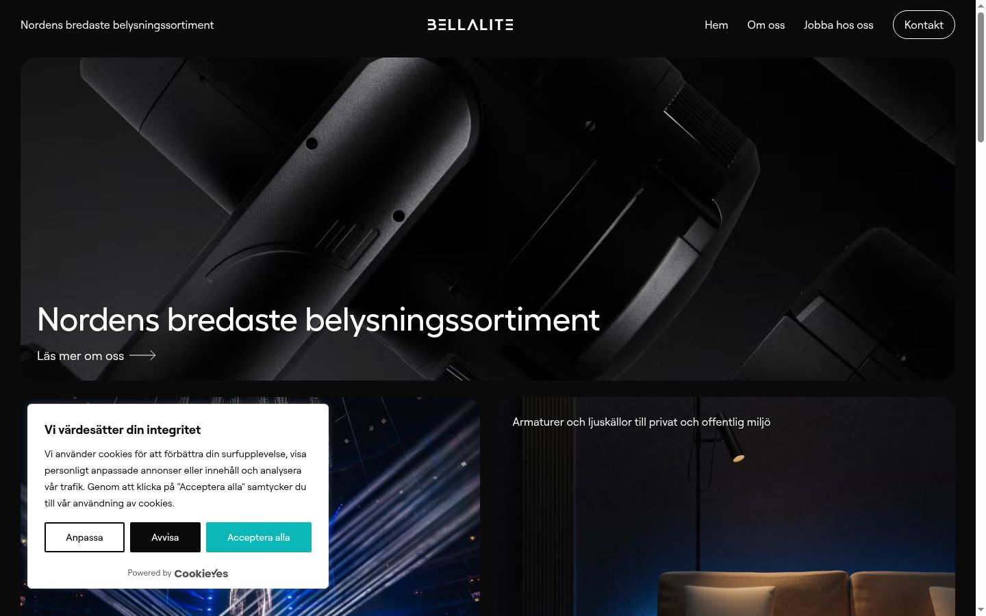Screenshot del banner di consenso mostrato prima di qualsiasi interazione