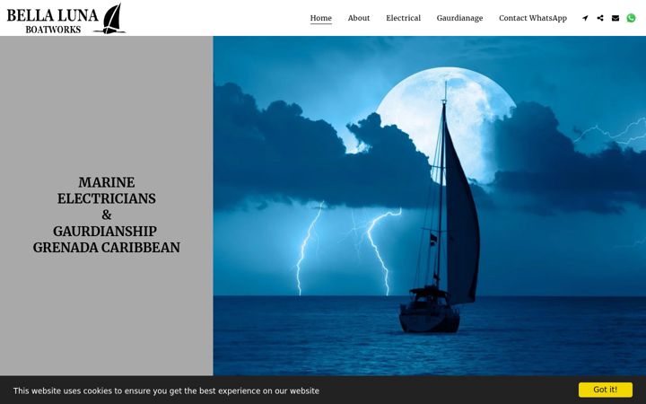 Screenshot of bellalunaboatworks.com