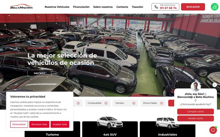 Screenshot of bellamachina.es