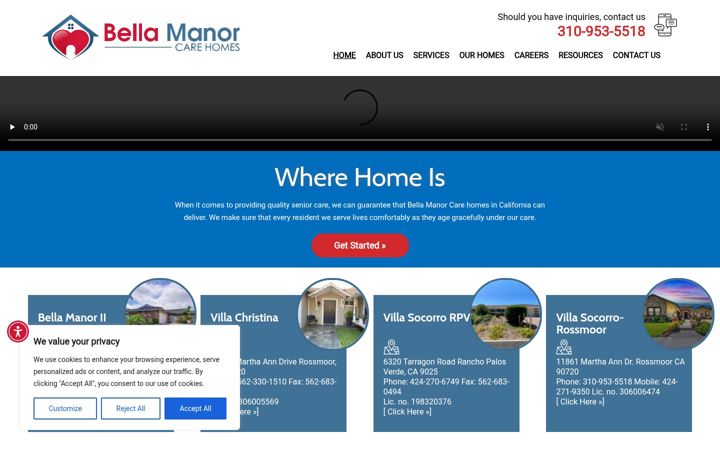 Screenshot of bellamanorcarehomes.com