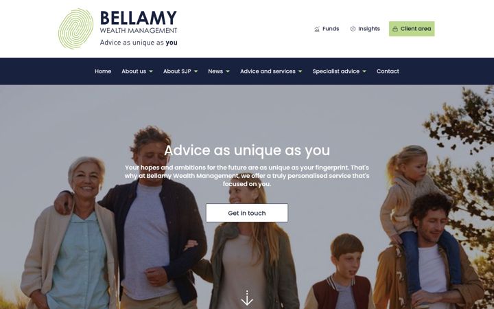 Screenshot von bellamywealthmanagement.co.uk