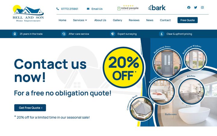 Screenshot of bellandsonhomeimprovements.co.uk