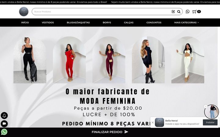 Ekraanipilt saidist bellanenzi.com.br