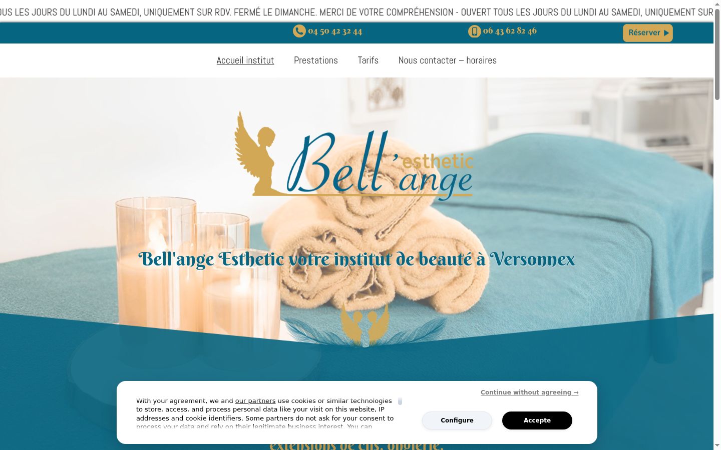 Screenshot of the consent banner shown before any interaction