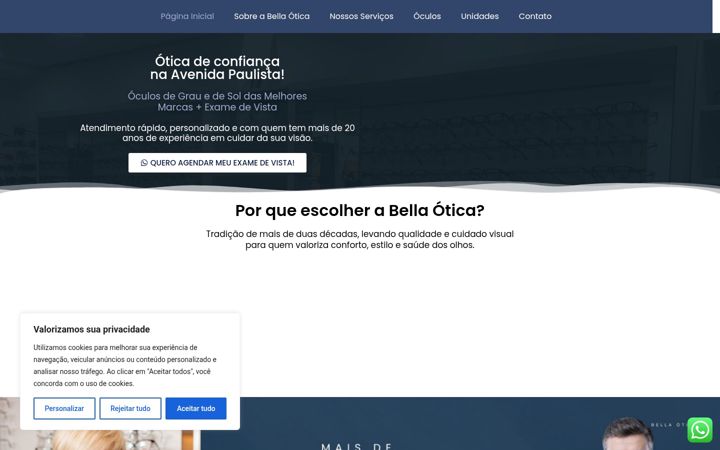 Screenshot of bellaoticaplus.com.br