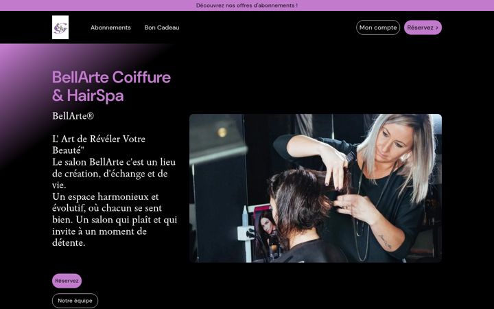 Screenshot of bellarte-coiffure.ch
