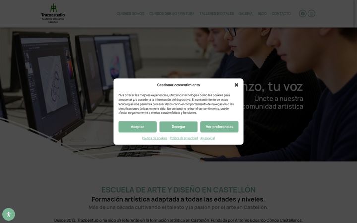 Screenshot of bellasartestrazoestudio.es