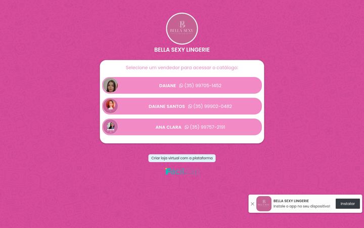 Screenshot of bellasexylingerie.com.br