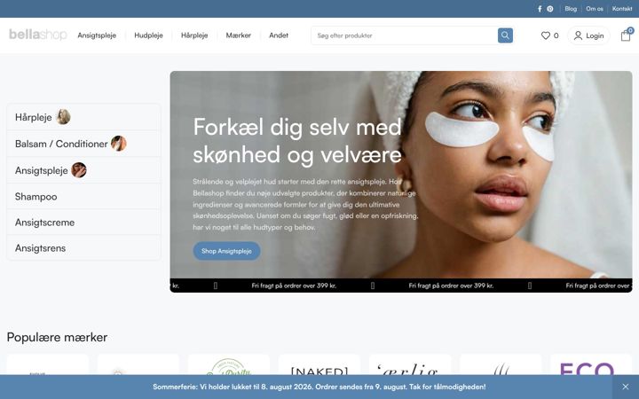 Screenshot of bellashop.dk