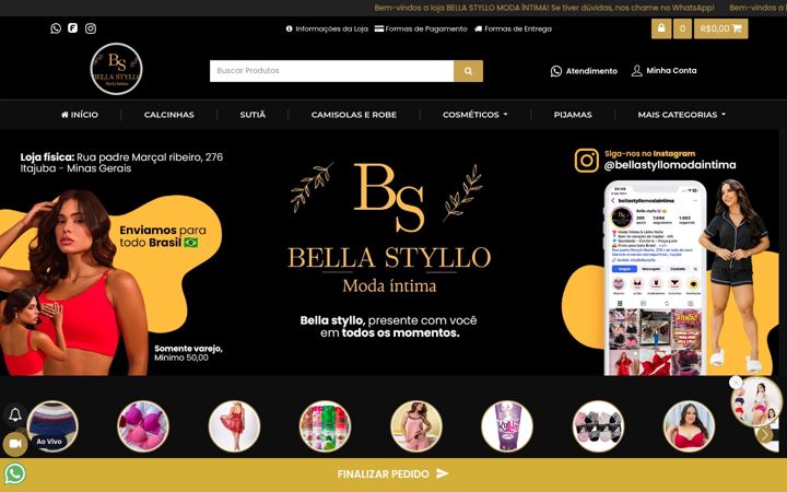 Screenshot of bellastyllo.com.br