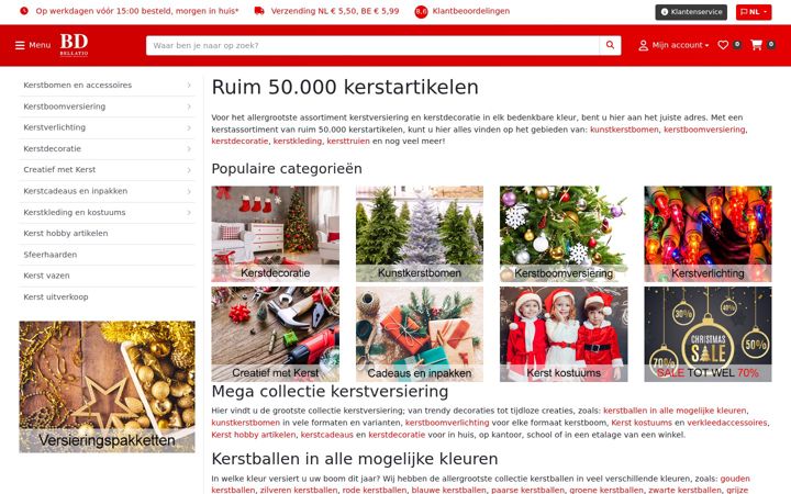 Screenshot of bellatio-kerstversiering.nl